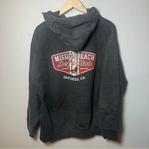 Mission Beach Surf & Skate Hoodie Men’s XL Charcoal Gray Pullover Sweatshirt